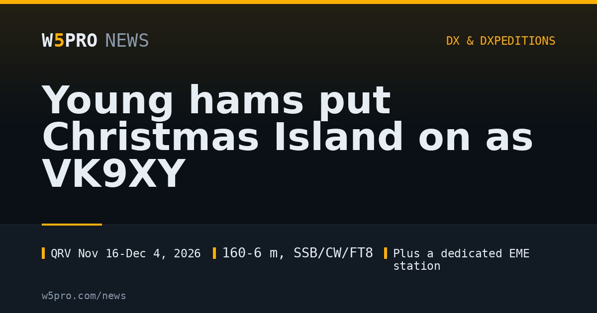 Young hams put Christmas Island on as VK9XY