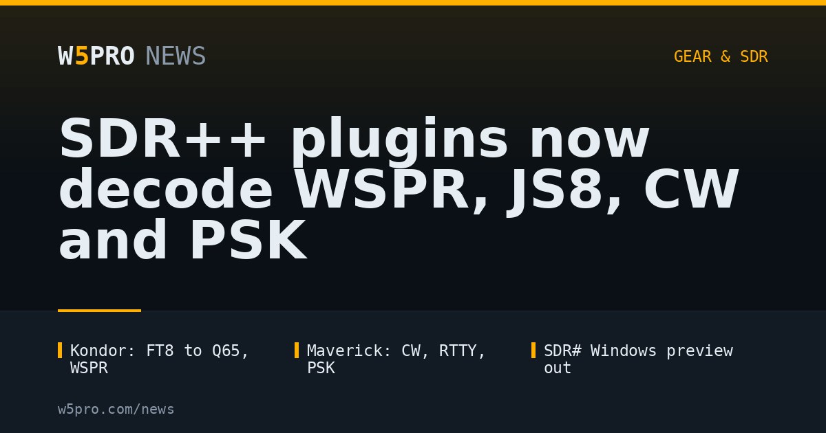 SDR++ plugins now decode WSPR, JS8, CW and PSK