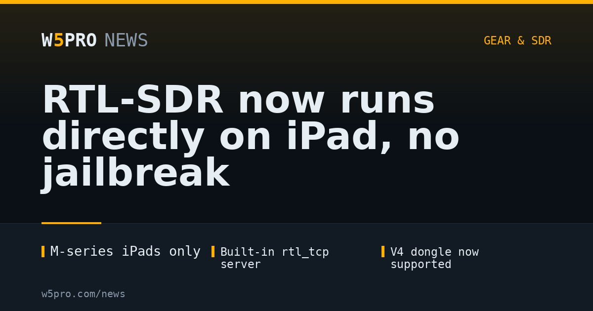 RTL-SDR now runs directly on iPad, no jailbreak