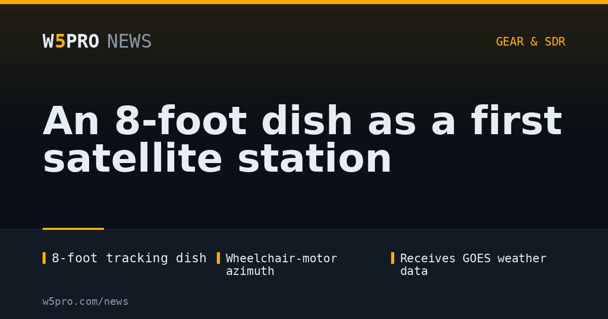 An 8-foot dish as a first satellite station