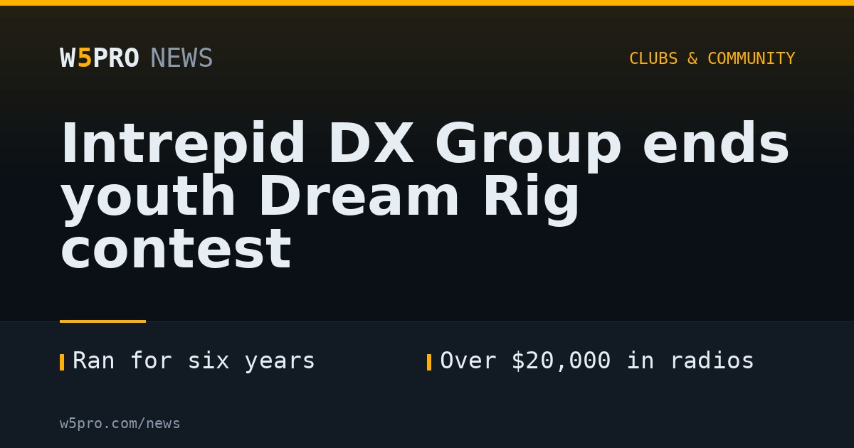 Intrepid DX Group ends youth Dream Rig contest