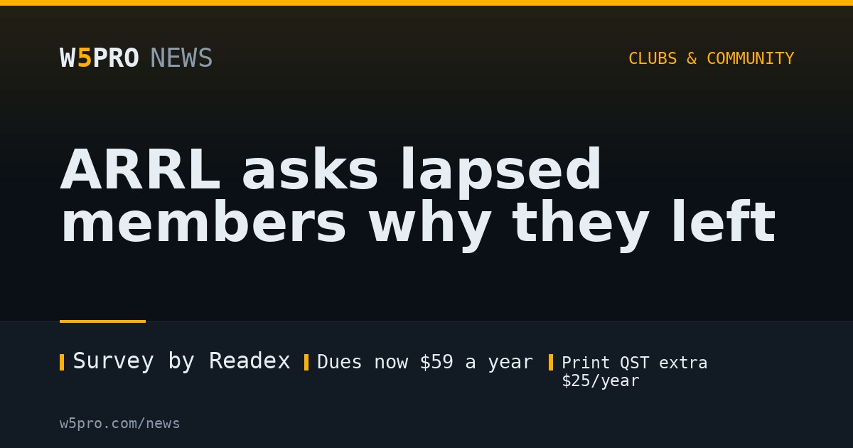 ARRL asks lapsed members why they left